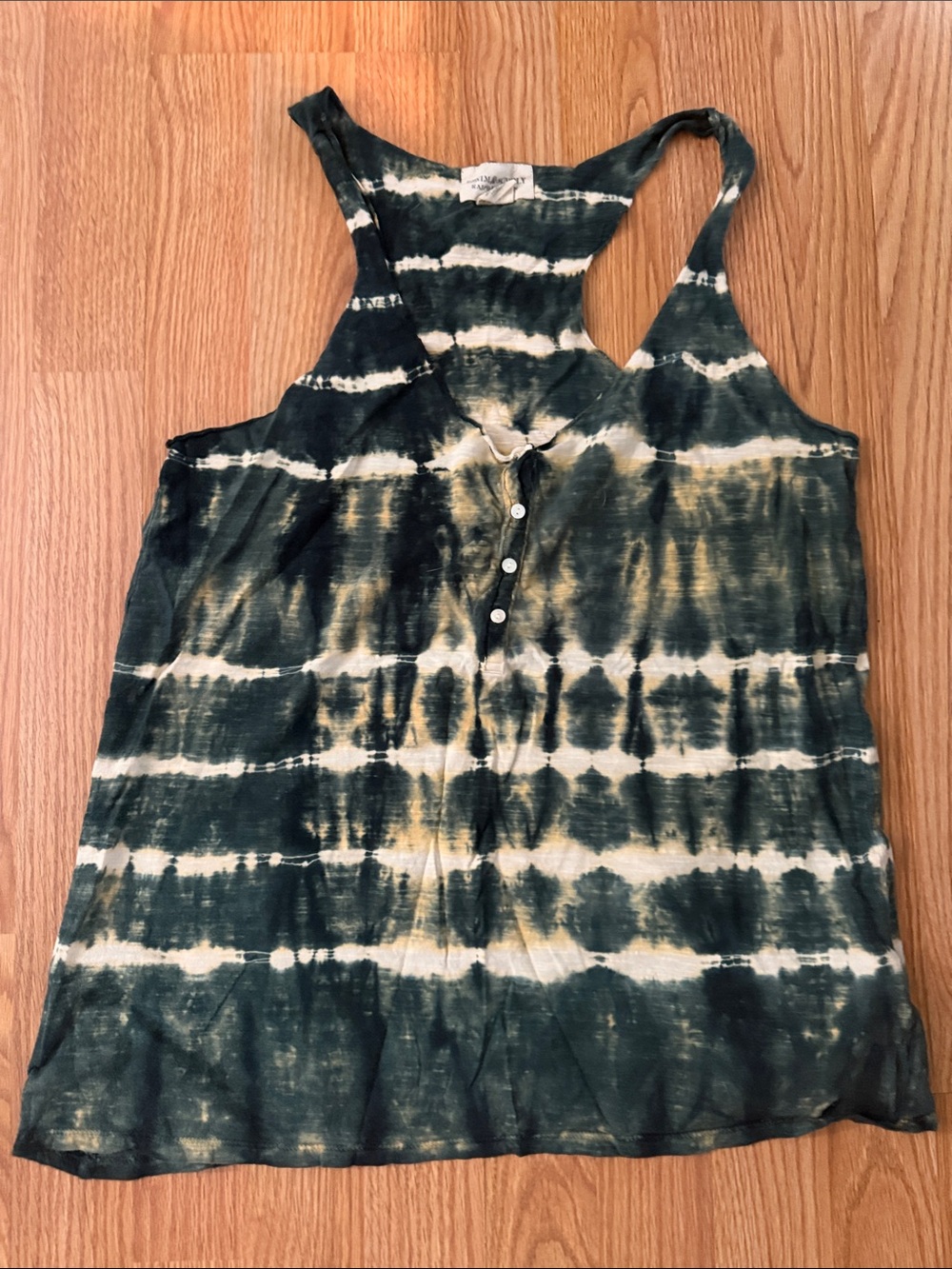 RL Tie-Dye Racerback Tank Top - Green/White